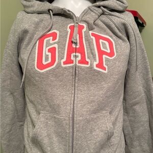 GAP Women’s Gray and Pink Zip-Up Hoodie